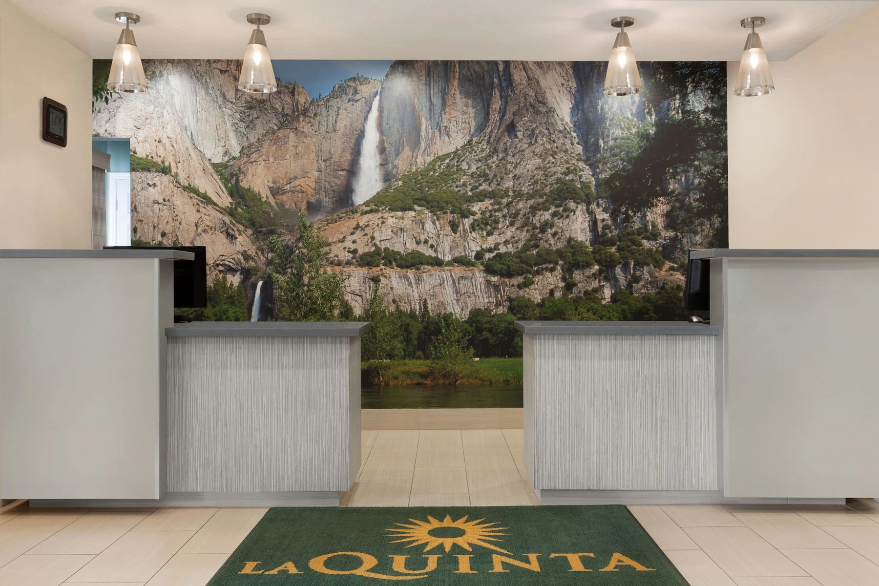 Welcoming hotel reception desk